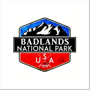 BADLANDS NATIONAL PARK SOUTH DAKOTA USA MOUNTAINS HIKING CAMPING HIKE CAMP HUNTING Posters and Art